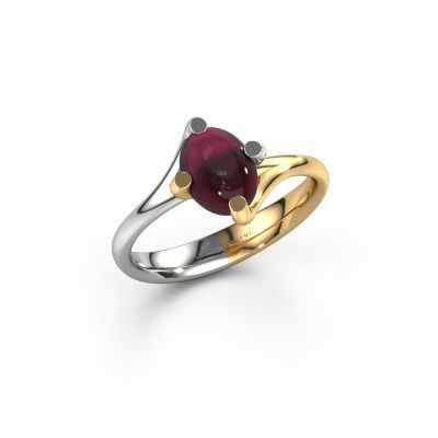 Ring Nora 585 white gold garnet 8x6 mm