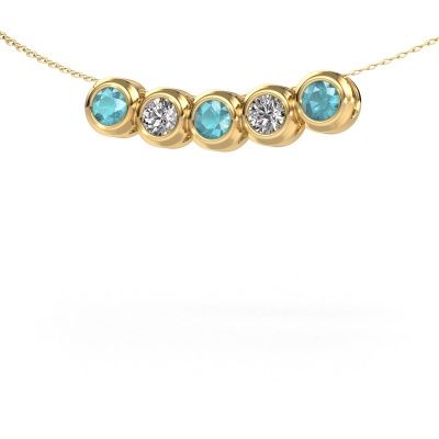 Collier Kim 5 585 or jaune topaze bleue 4 mm