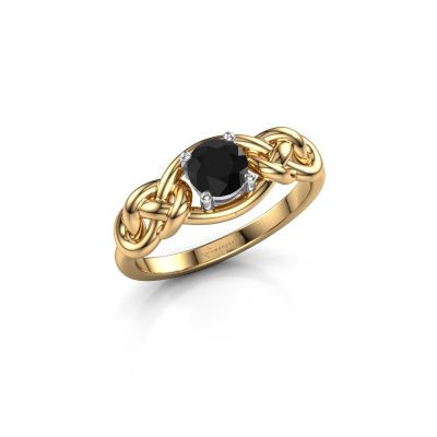 Ring Zoe 585 goud zwarte diamant 0.60 crt