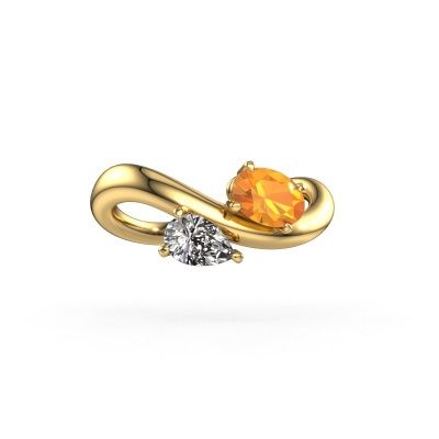 Verlobungsring Chloe OVL-PER 585 Gold Citrin 6.5x4.5 mm
