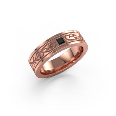 Herrenring Matijs 585 Roségold Schwarz Diamant 0.204 crt