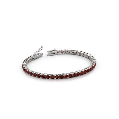 Tennisarmband Shirley 3.4 585 granaat witgoud 3.4 mm