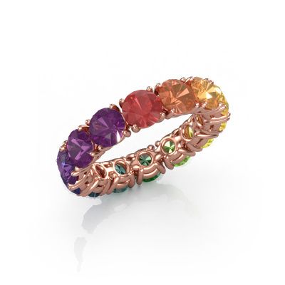Ring Vivienne 5.0 585 rose gold Rainbow sapphire 1 5 mm