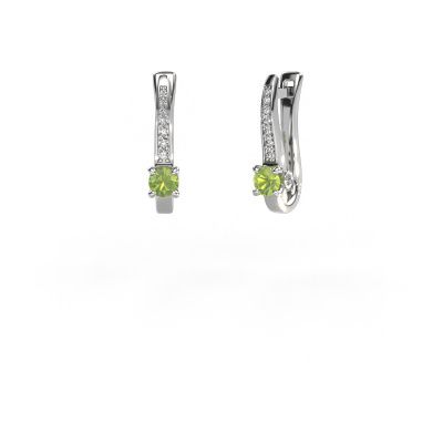 Earrings Valorie 585 white gold peridot 4 mm