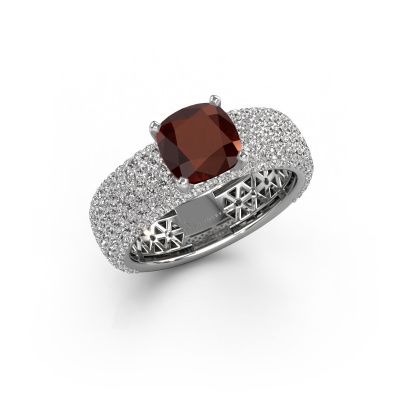 Engagement ring Darcy 585 white gold garnet 7 mm