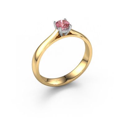 Engagement ring Sam 585 gold pink lab grown diamond 4.2 mm