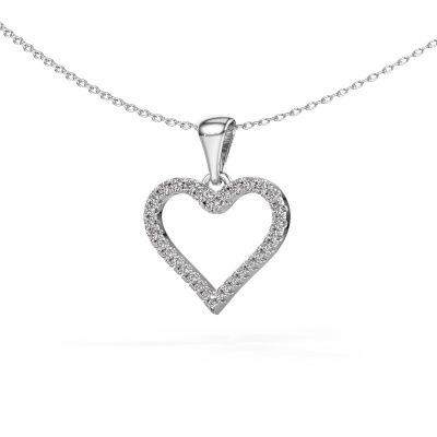 Pendant Heart 8 585 white gold diamond 0.264 crt