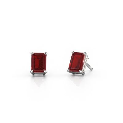 Clous d'oreilles Sam EME 585 or blanc rubis 7x5 mm