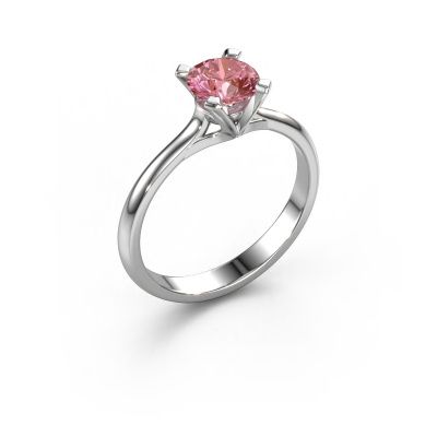 Engagement ring Isa 1 950 platinum pink lab grown diamond 5.7 mm