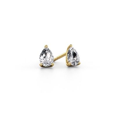 Clous d'oreilles Sam PER 585 or jaune diamant 0.50 crt