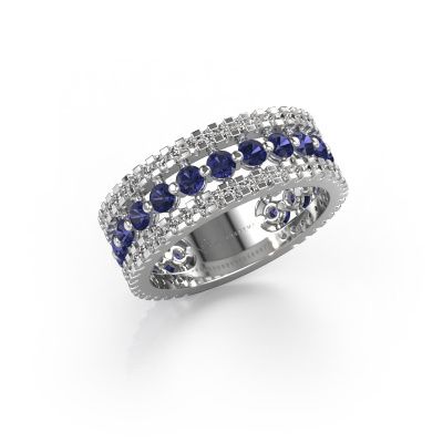 Ring Elizbeth 2 585 white gold sapphire 2.4 mm