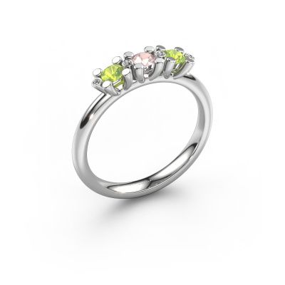 Ring Puk 2 585 white gold morganite champagne 3 mm