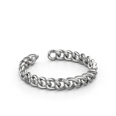 Cuban bracelet ±0.39 in (10 mm) 585 white gold