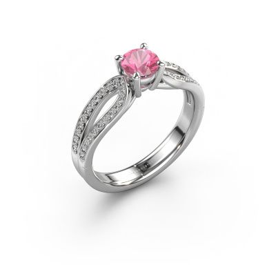 Verlobungsring Antonia rnd 2 950 Platin Pink Saphir 5 mm