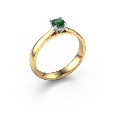 Engagement ring Sam 585 gold emerald 4.2 mm