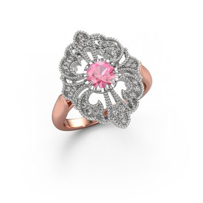 Engagement ring Naida 585 rose gold pink sapphire 5 mm