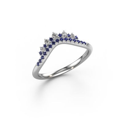 Stackable ring Nica A 585 white gold sapphire 1.8 mm