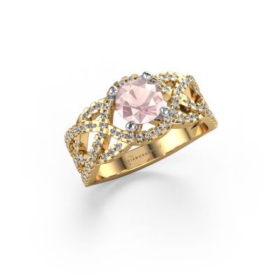 Ring Jeni 585 gold morganite champagne 6.5 mm