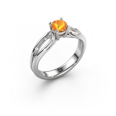Bague de fiançailles Antonia rnd 1 950 platine citrine 5 mm