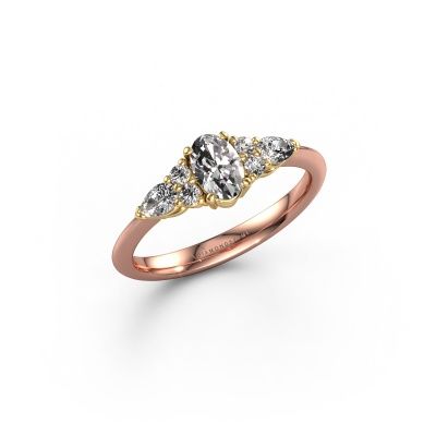 Bague de fiançailles Melani OVL 585 or rose diamant 0.86 crt
