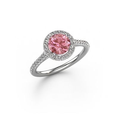 Engagement ring Seline rnd 2 950 platinum pink lab grown diamond 6.5 mm