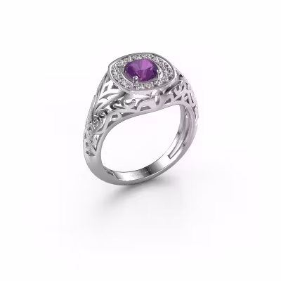 Men's ring Quinten 950 platinum amethyst 5 mm