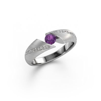 Ring Hojalien 2 585 white gold amethyst 4.2 mm