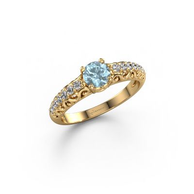 Engagement ring Mellie 585 gold blue lab grown diamond 5 mm