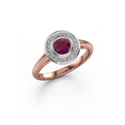 Promise ring Noud 1 RND 585 rose gold rhodolite 4.7 mm