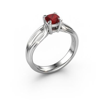 Engagement ring Antonia cus 1 950 platinum ruby 5 mm