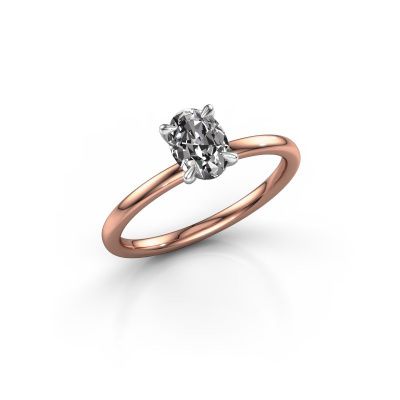 Engagement ring Crystal OVL 1 585 rose gold lab-grown diamond 0.70 crt