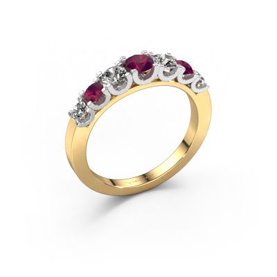 Bague Selina 3 585 or jaune rhodolite 3.7 mm