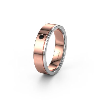 Wedding ring WH0501L15AP 585 rose gold black diamond ±5x1.7 mm