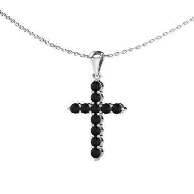 Pendant Cross 950 platinum black diamond 0.792 crt