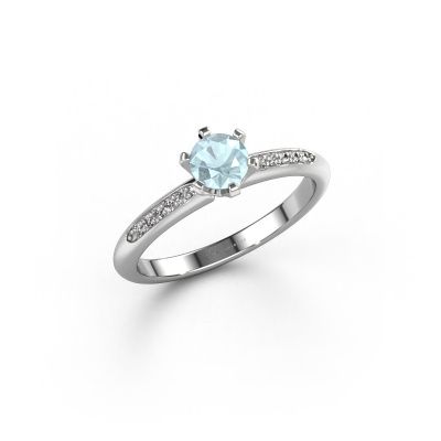Engagement ring Tiffy 2 950 platinum aquamarine 4.7 mm