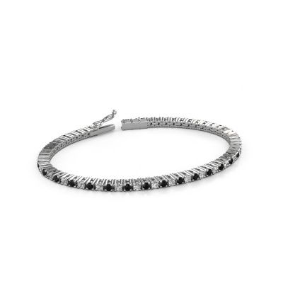 Tennis bracelet Karin 2.4 mm 585 white gold black diamond 3.751 crt