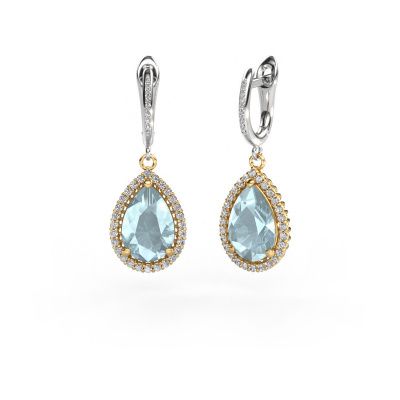 Drop earrings Tilly per 4 585 gold aquamarine 12x8 mm