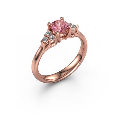 Engagement ring Monika RND 585 rose gold pink lab grown diamond 5.5 mm
