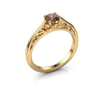 Verlovingsring Shannon rnd 585 goud bruine diamant 0.50 crt