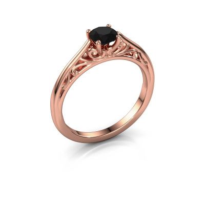 Verlovingsring Shannon rnd 585 rosé goud zwarte diamant 0.60 crt