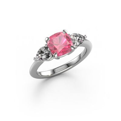 Engagement ring Chanou CUS 950 platinum pink sapphire 7 mm