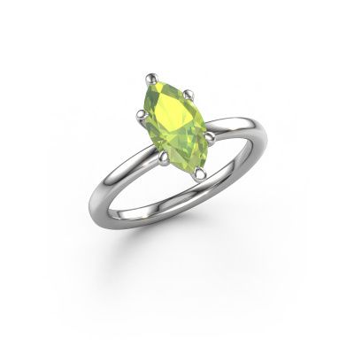 Engagement ring Simone MRQ 1 950 platinum peridot 11x5.5 mm