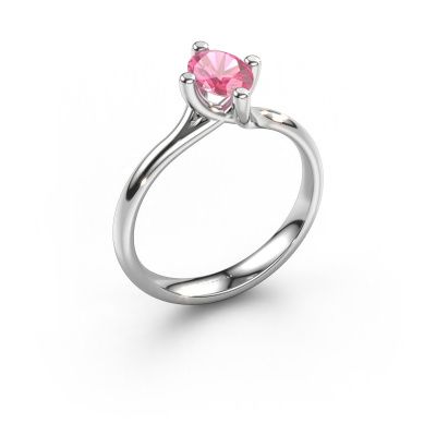 Verlobungsring Dewi Oval 950 Platin Pink Saphir 7x5 mm