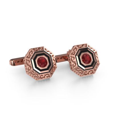 Cufflinks Dion 585 rose gold ruby 5 mm