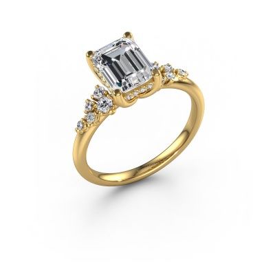 Engagement ring Emma EME 585 gold zirconia 8x6 mm