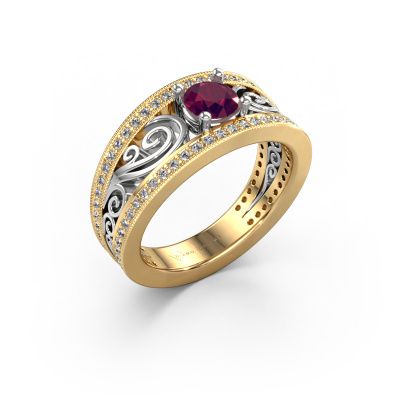 Engagement ring Julliana 585 gold rhodolite 5 mm