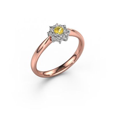 Engagement ring Carolyn 1 585 rose gold yellow sapphire 3 mm