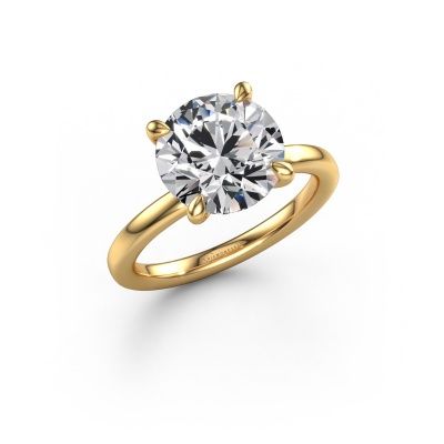 Engagement ring Crystal RND 3 585 gold lab grown diamond 4.00 crt
