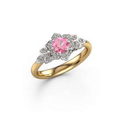 Bague de fiançailles Tatjana 585 or jaune saphir rose 5 mm