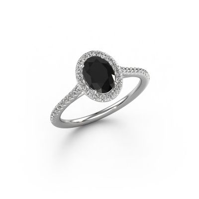 Verlobungsring Seline ovl 2 950 Platin Schwarz Diamant 1.331 crt